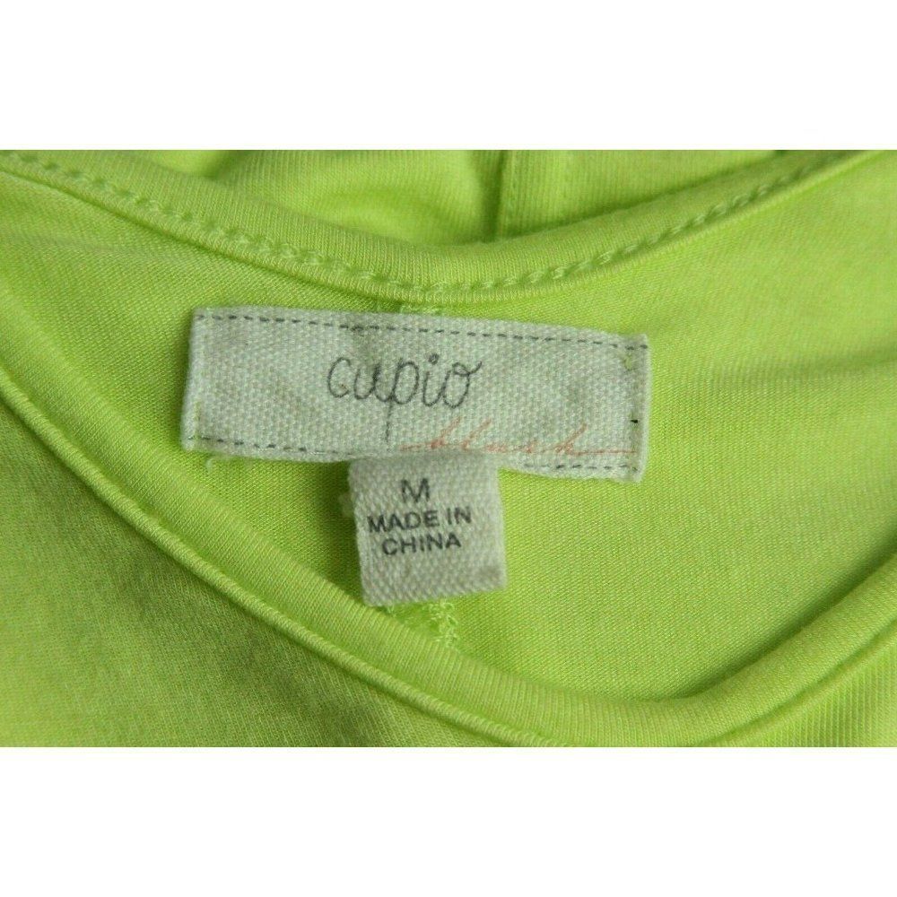 Cupio Womens Top T-Shirt Medium Short Sleeves Neon Yellow - Picture 4 of 4